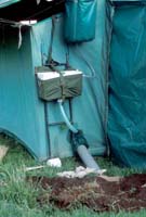 Running water in the tents